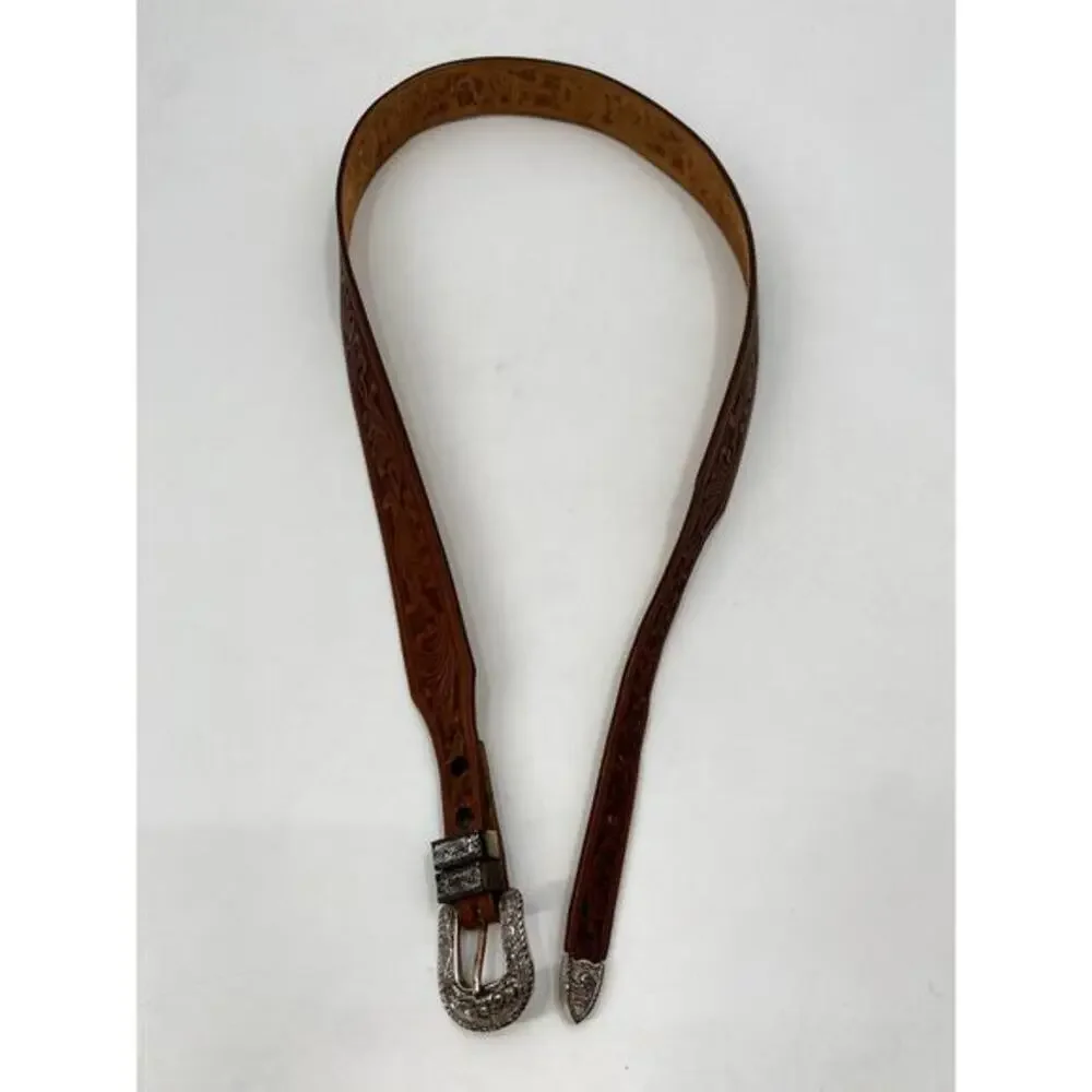 Vintage Justin 1991 Leather Western brown‎ Belt